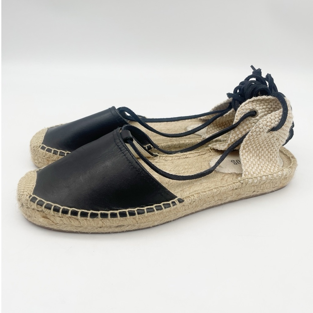 Soludos black leather espadrills.  Size 10 - Picture 5 of 10